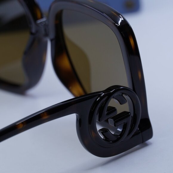 Gucci GG1326S 007 Square Sunglasses – Havana\Brown - Picture 8 of 11